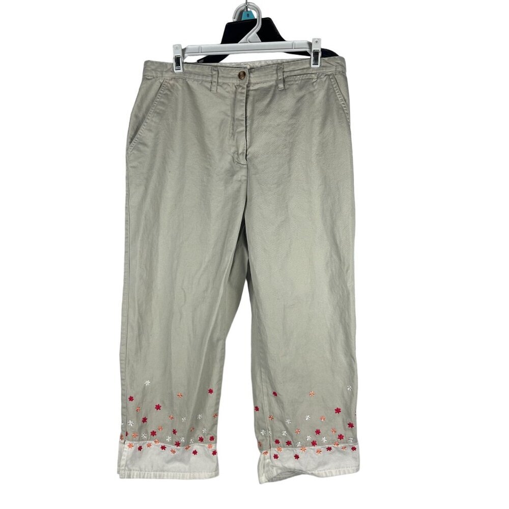 Christopher & Banks Women's Embroidered Floral Pants Size 12